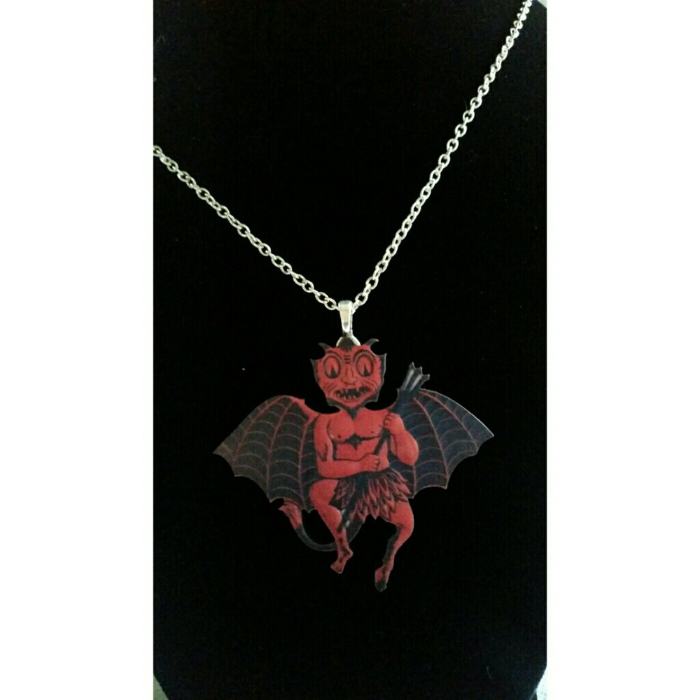 *1 LEFT* Handmade Halloween Demon Necklace
